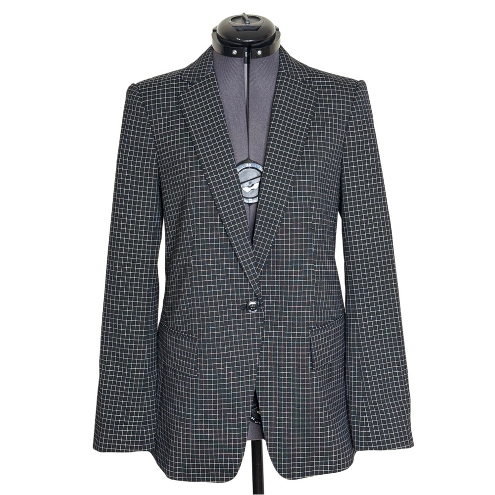 Club Monaco Windowpane Plaid Wool Blend Blazer